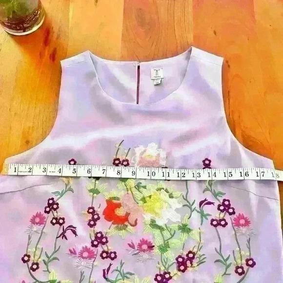 Tristan Floral Embroidery Boho Artsy Feminine Sleeveless A Line Midi Dress Small - Picture 8 of 9